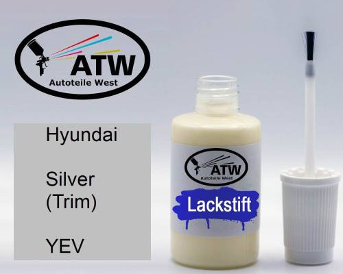 Hyundai, Silver (Trim), YEV: 20ml Lackstift, von ATW Autoteile West.